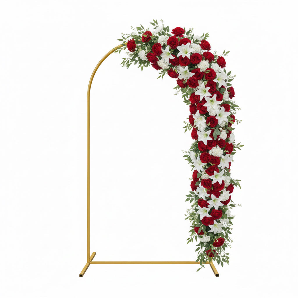 Arch Backdrop Stand Set 6/6.6/7.2 ft - Wedding Arched Frame with 12 Ground Nails - Rental