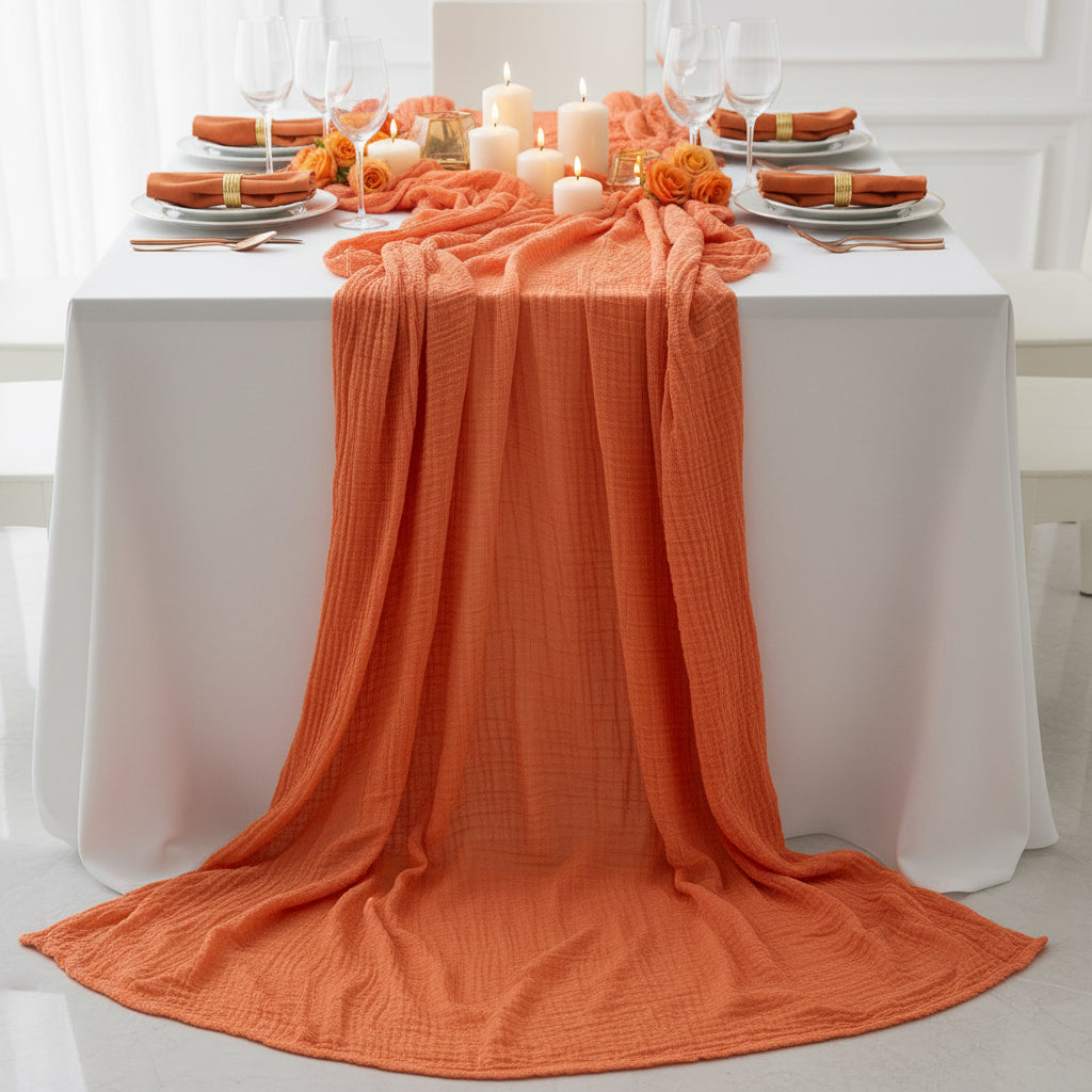 Cheesecloth Gauze Runner & Chair Sash | Tayamek Anamera Rental