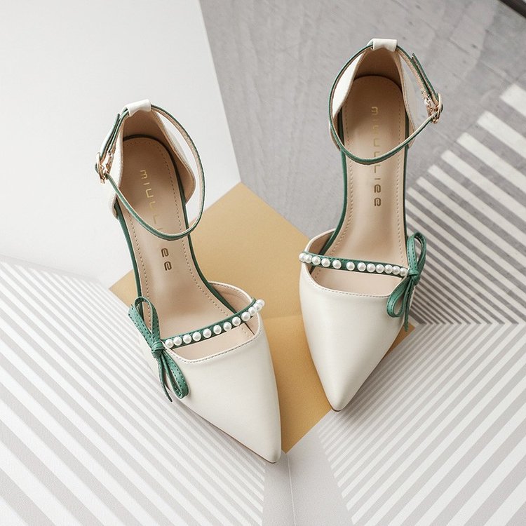 White High-Heel Shoes Versatile Strap Pumps With A Sleek French Stiletto Heel