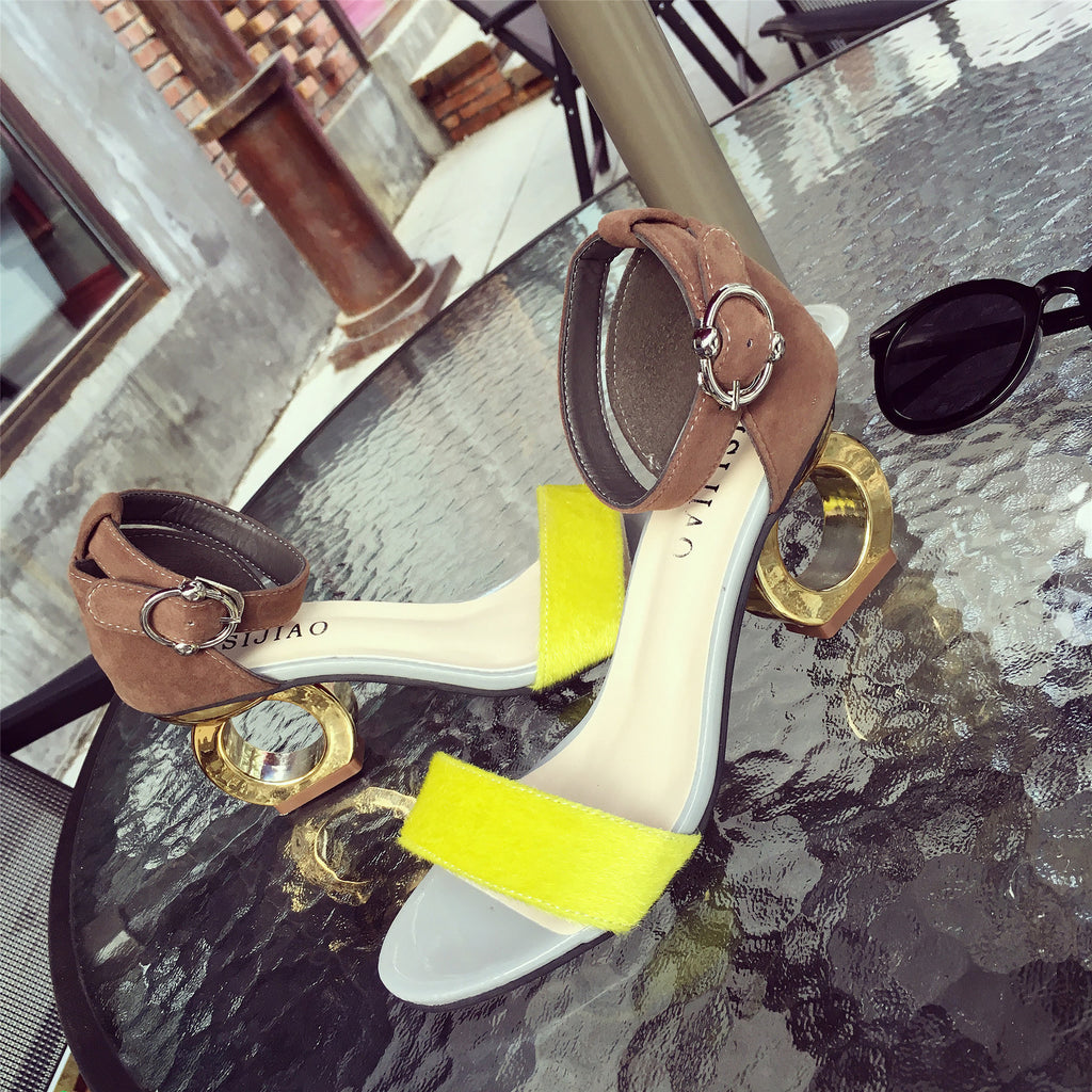 Leopard print women's sandals
