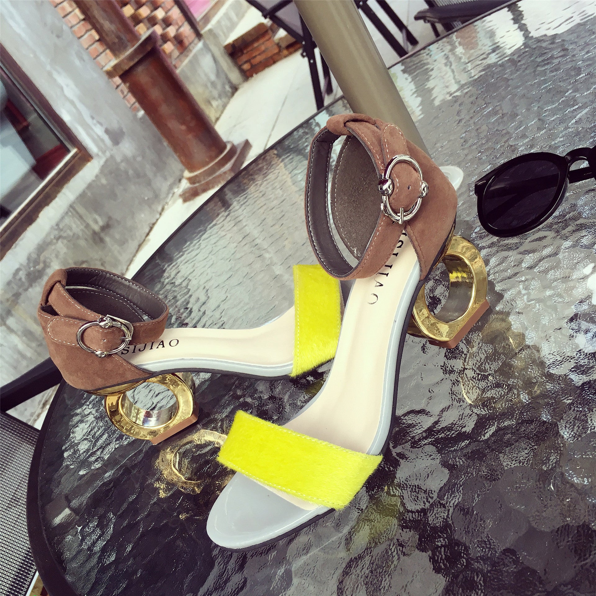 Leopard print women's sandals