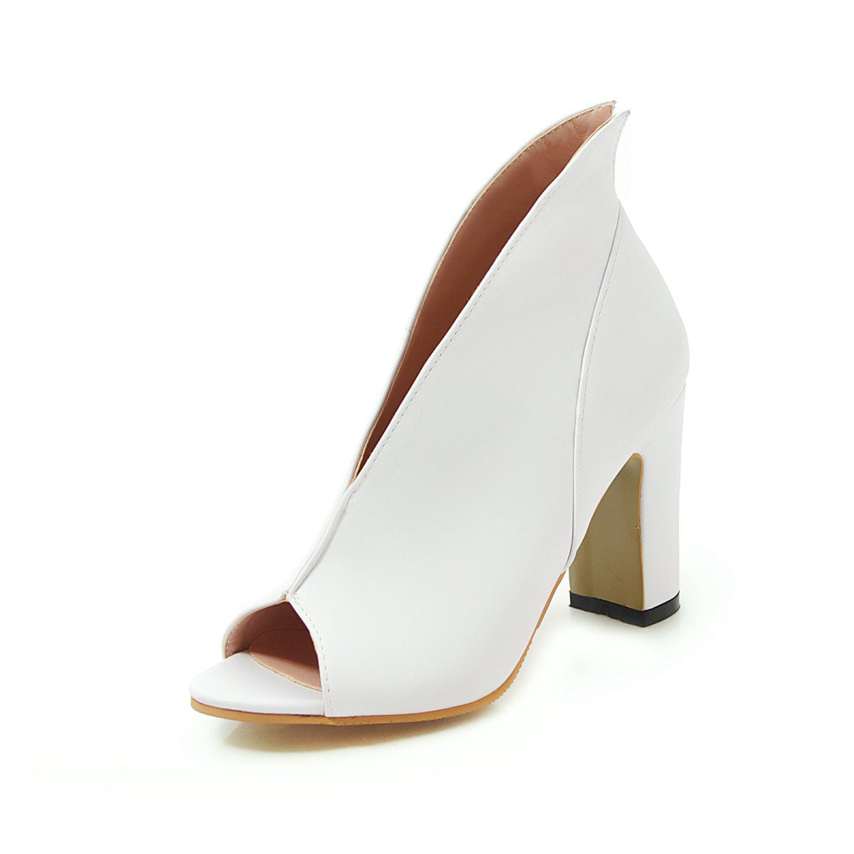 Fish mouth thick heel super high heel plus size sandals