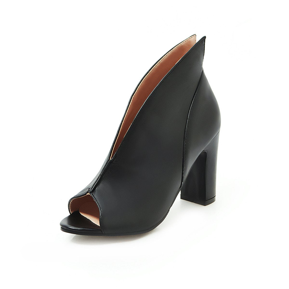 Fish mouth thick heel super high heel plus size sandals