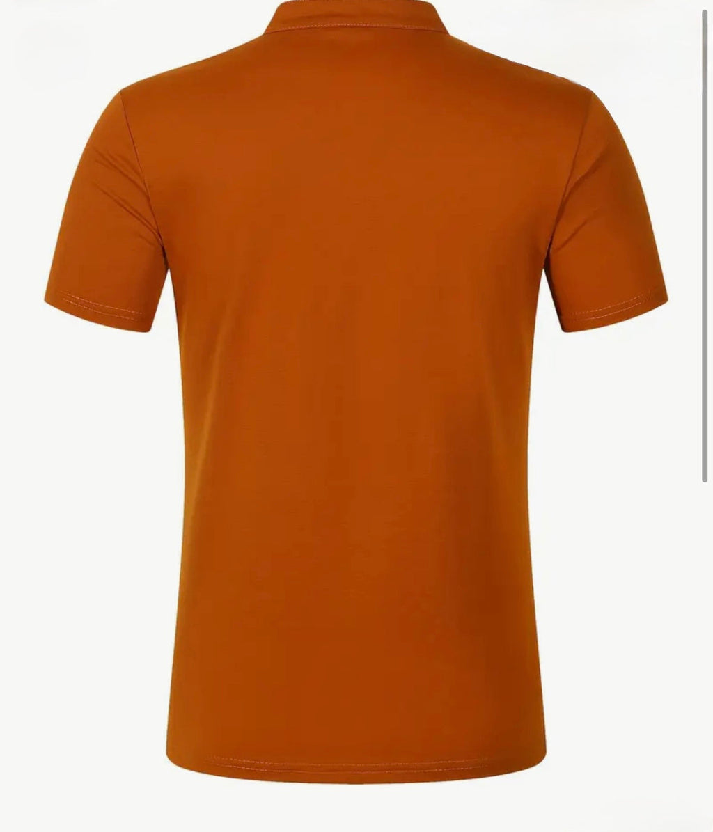 Men's Retro Short Sleeve Shirt – Orange | Tayamek Anamera