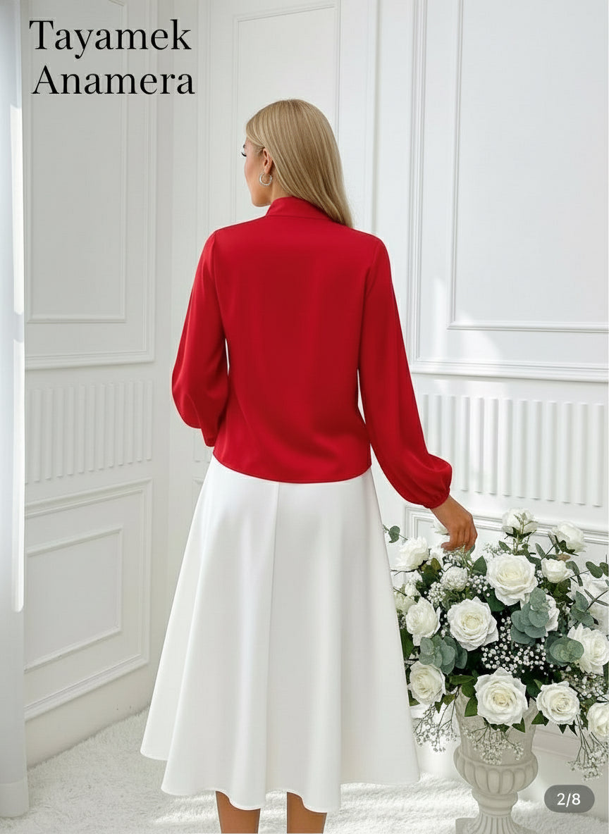 Chemise Rouge Élégante - XL (12 US)