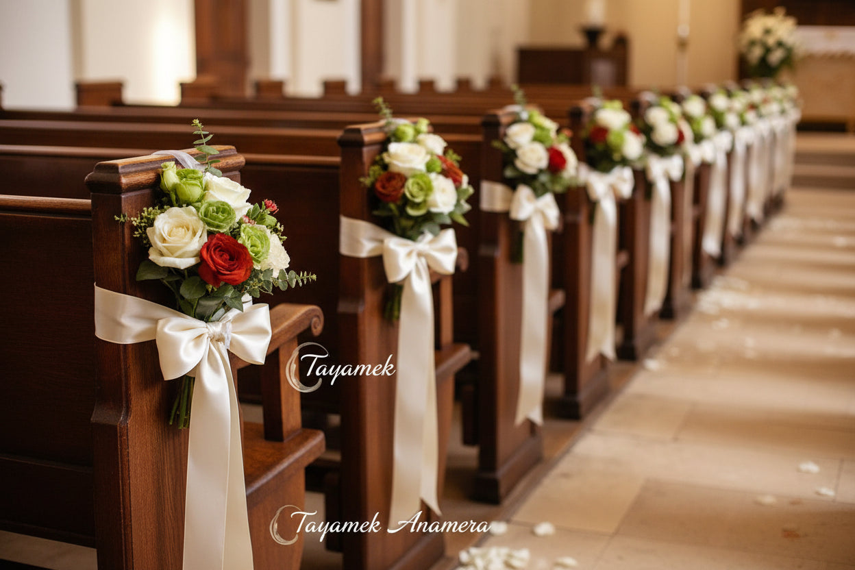 moonoom 24 Pcs Wedding Church Pew Clips, Ceremony Aisle Chair Hangers, Wedding Pew Bow Hooks for Ceremony Banquet Party Reception Bow Garland Wreath Flowers Holder