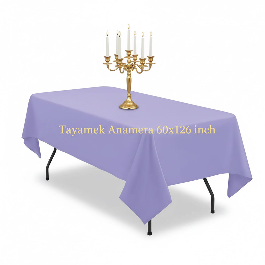 60 x 126 Inch Tablecloth, Lavender Tablecloth for 8 Feet Rectangle Tables - Rental