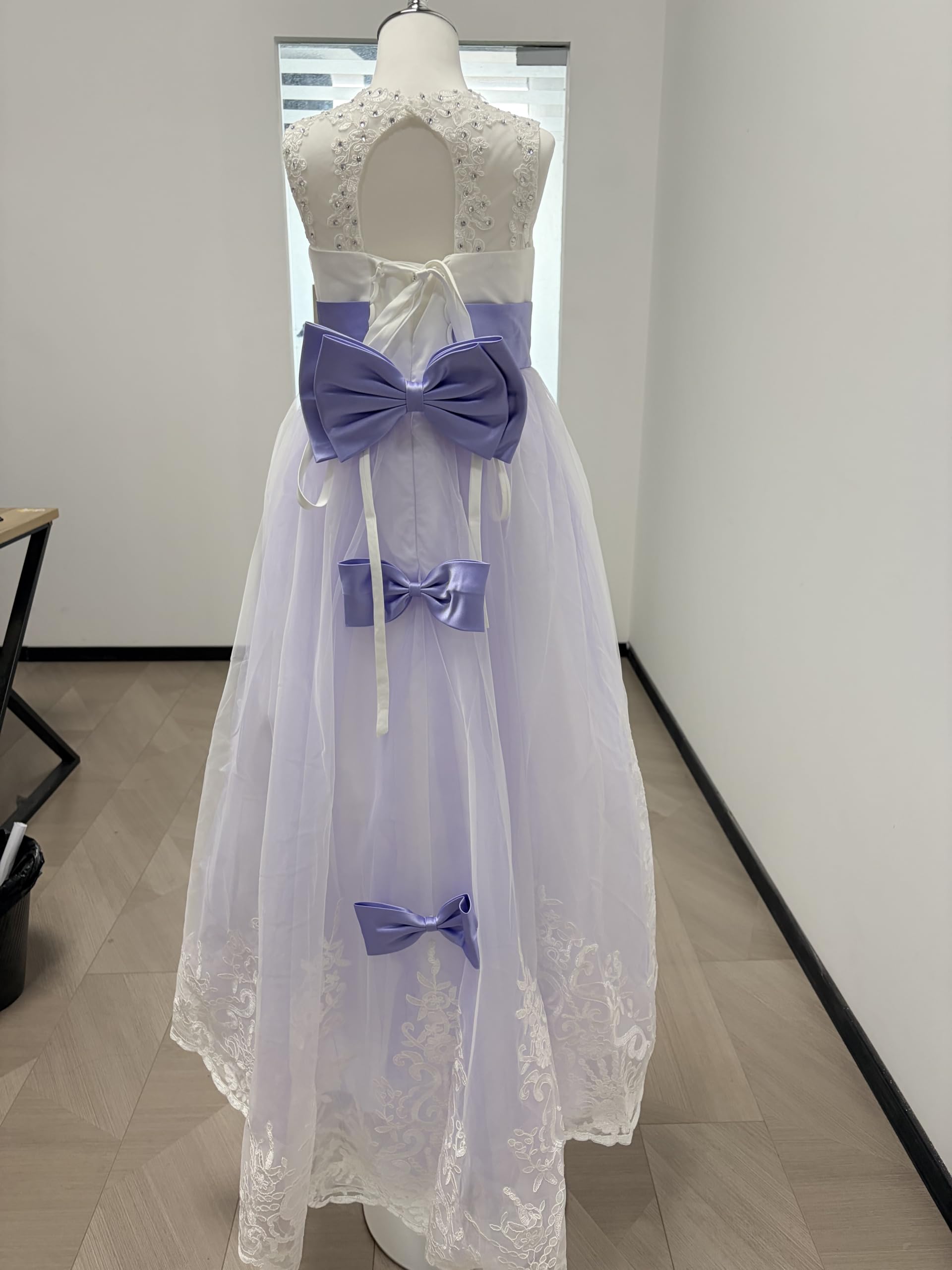 Girls Lace Princess Dress for Birthday Party Wedding Bridesmaid Prom Formal Ball Gown Puffy Tulle Dresses