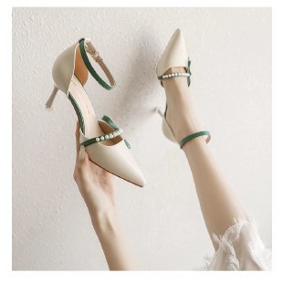 White High-Heel Shoes Versatile Strap Pumps With A Sleek French Stiletto Heel