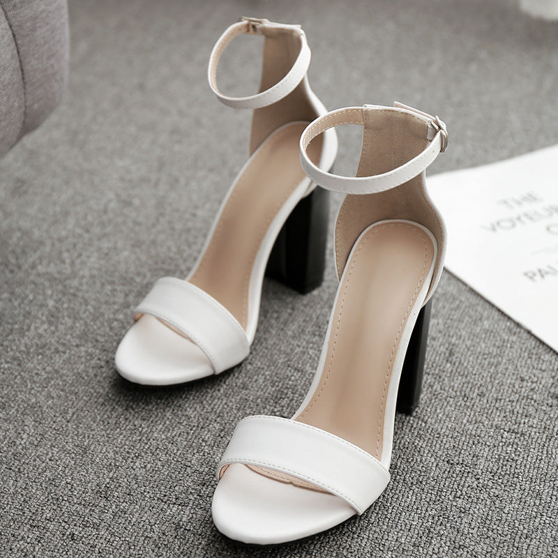 Black and white sandals