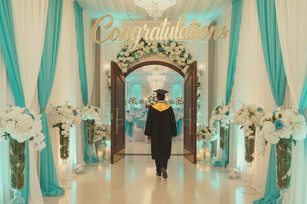 Graduation Gown Rental - Complete Black & Gold Set | Tayamek Anamera