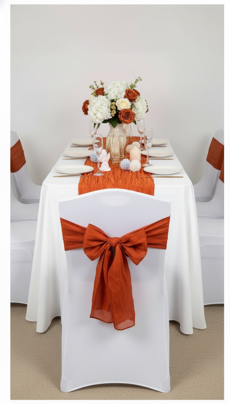 Cheesecloth Gauze Runner & Chair Sash | Tayamek Anamera Rental