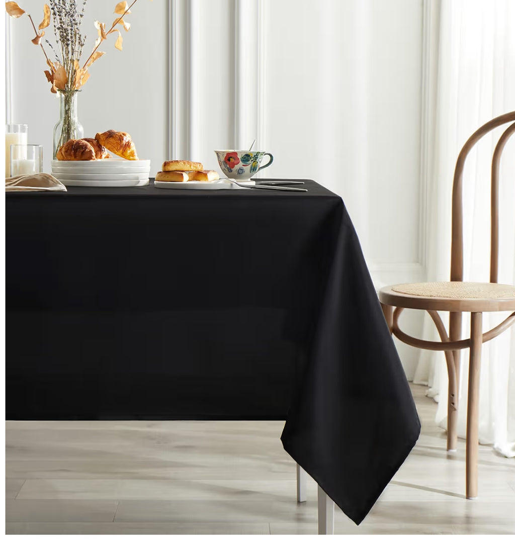 Black Satin Tablecloth – 60x126 in | Tayamek Anamera - Rental
