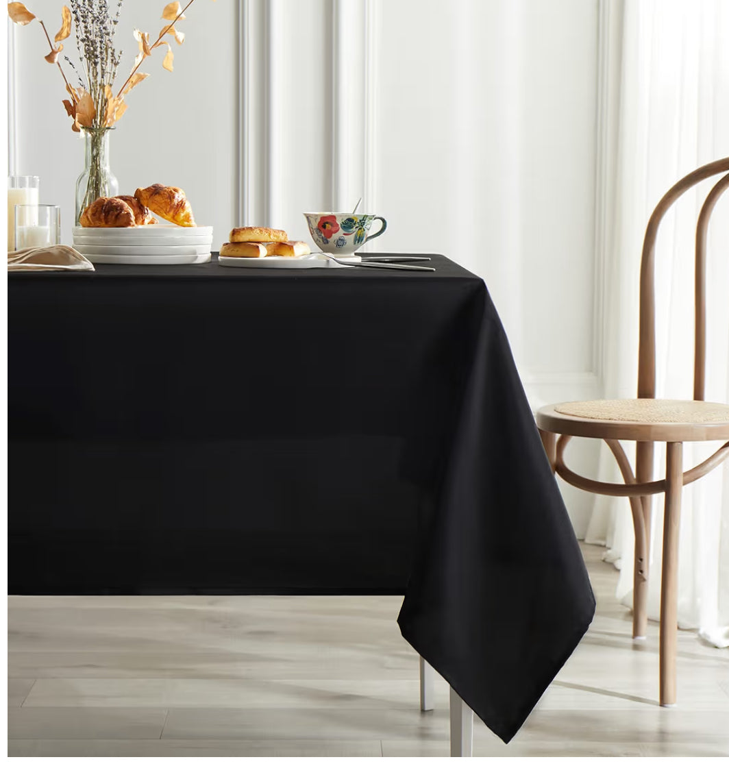 Black Satin Tablecloth – 60x126 in | Tayamek Anamera - Rental