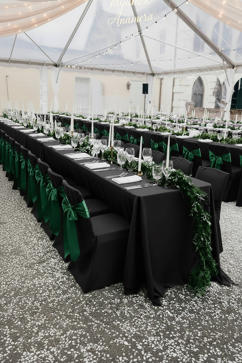 Tablecloth 90 x 132 Inch – Location | Nappe Rectangulaire pour Table de 8 Pieds