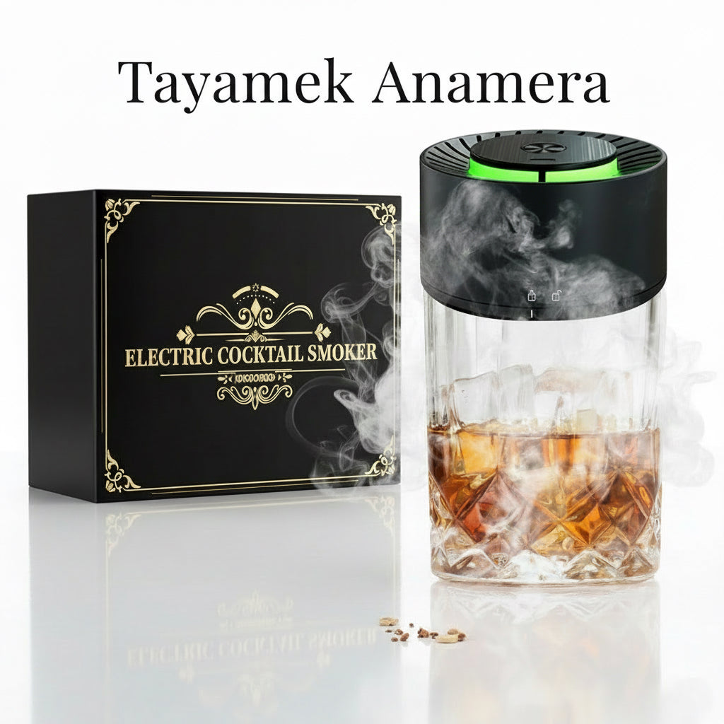 Electric Whiskey Smoker Kit, Rechargeable Cocktail Smoker Kit Built-in Lighter with LED Light