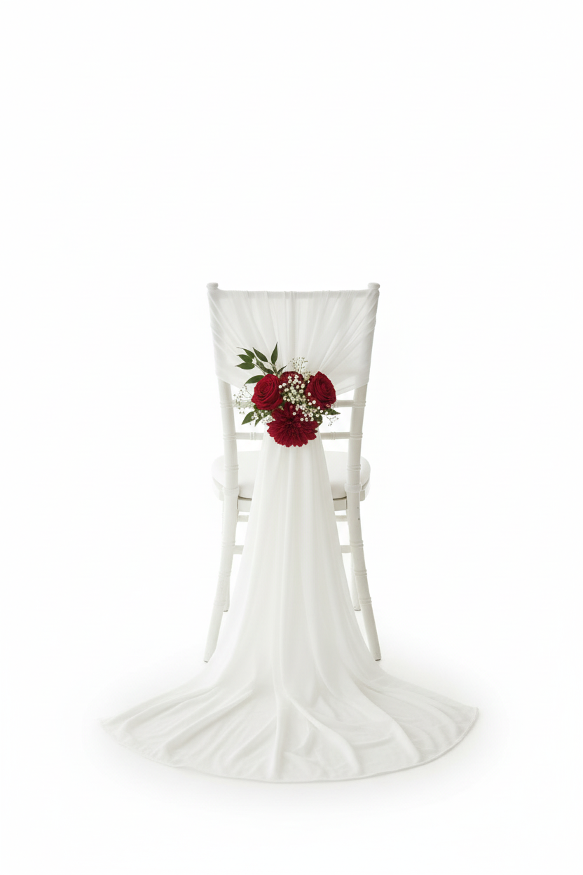 Housse chaise chiffon blanc