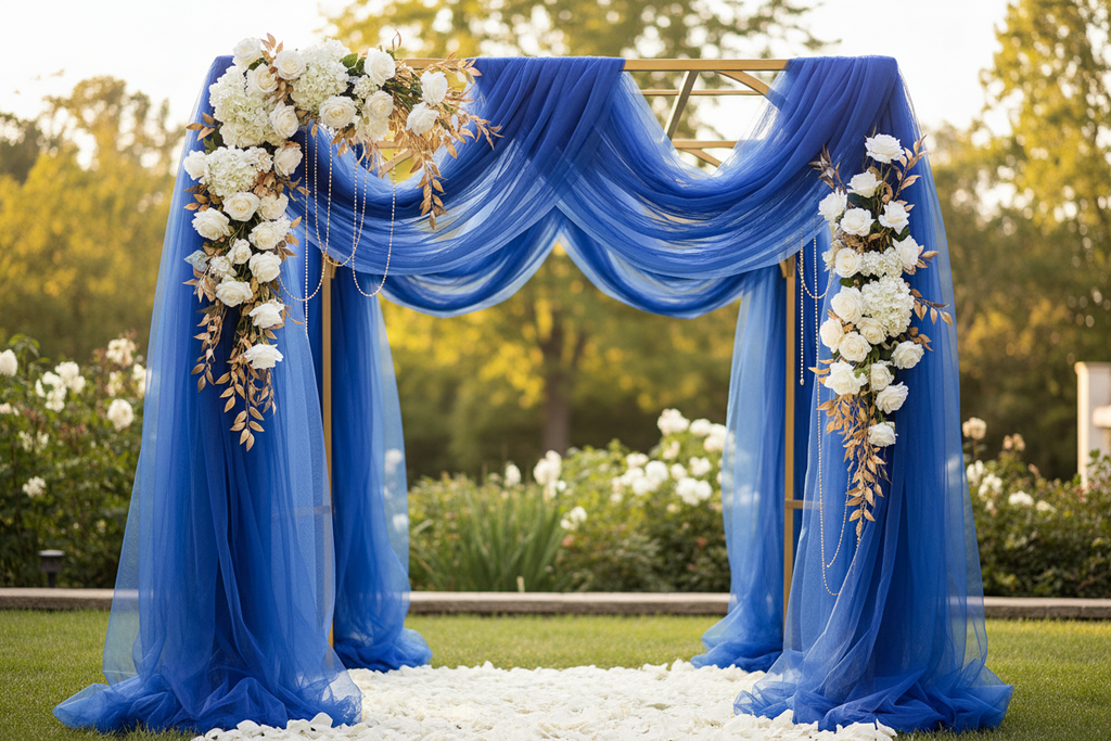 Royal Blue Sheer Tulle Roll Rental (157.4 inches)