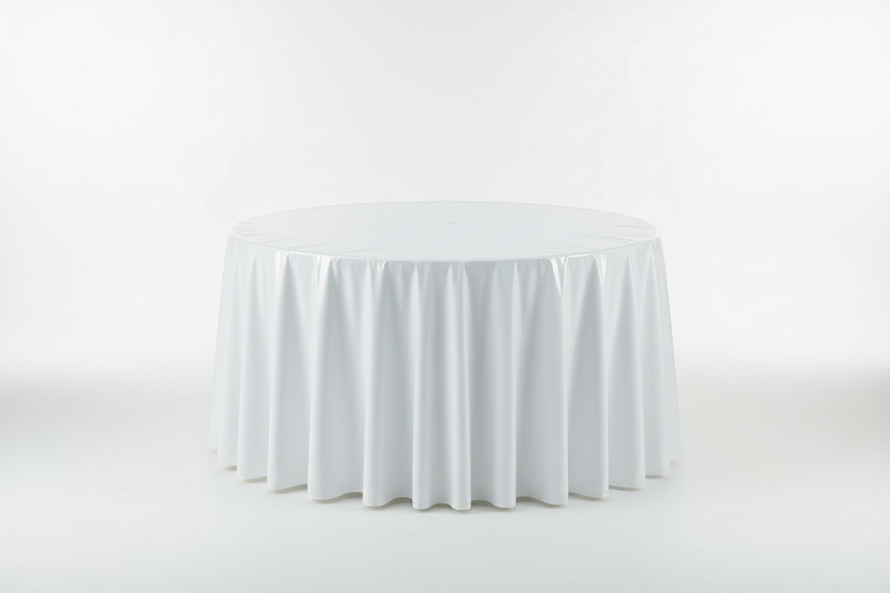 Nappe plastique ronde 84 sur table