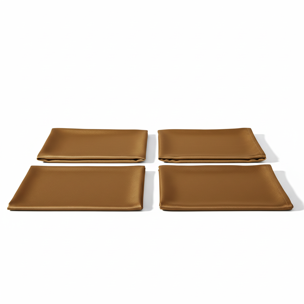 Serviettes satin brun-bronze