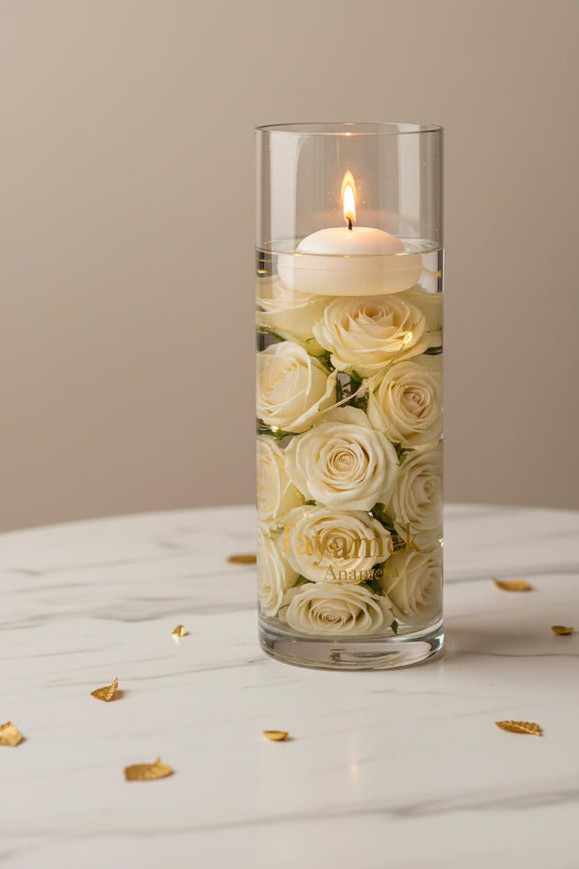 Vase avec roses